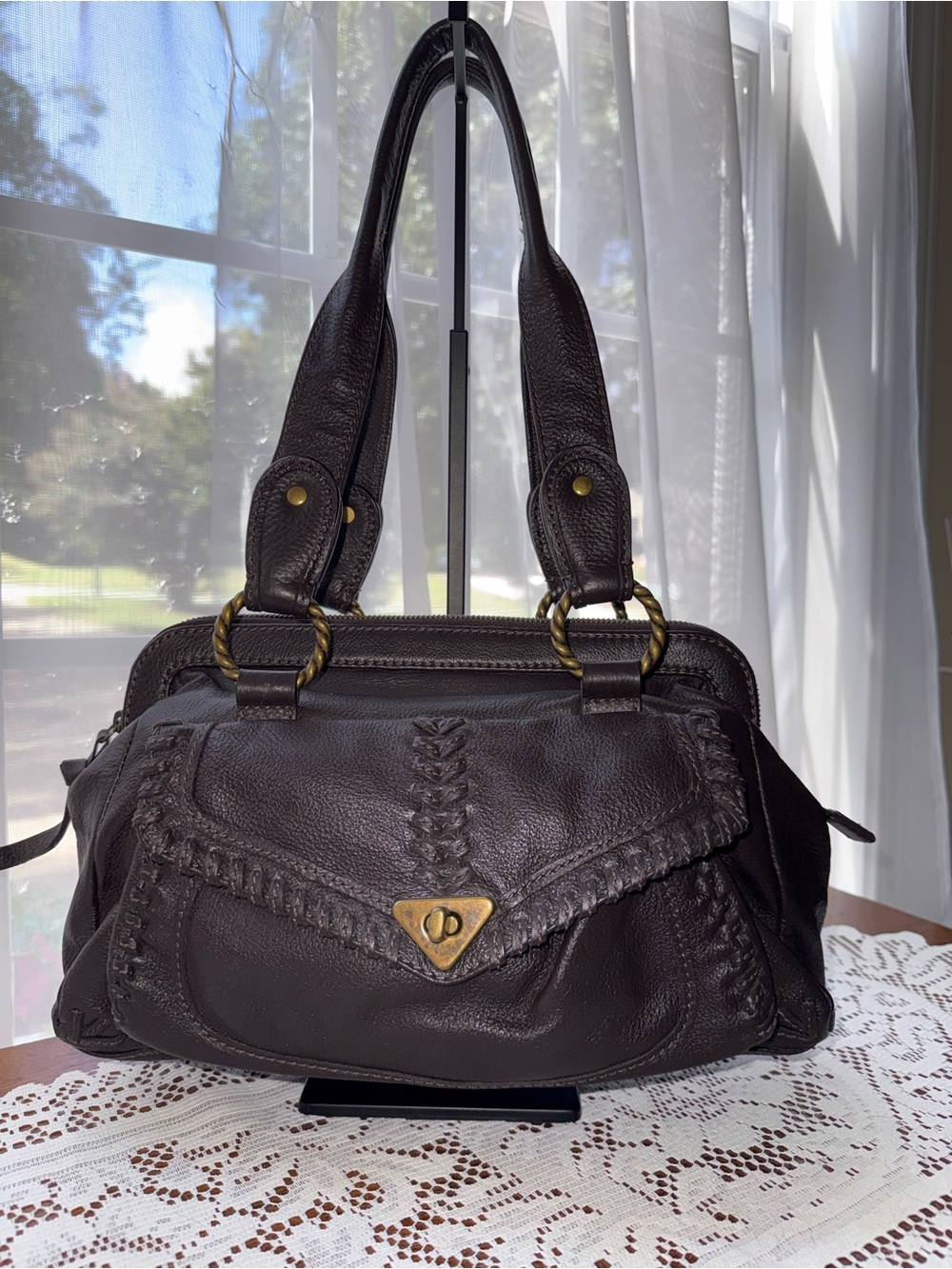Vintage Wilsons Leather Y2K
Purple Boho Whipstitch Satchel
Bag